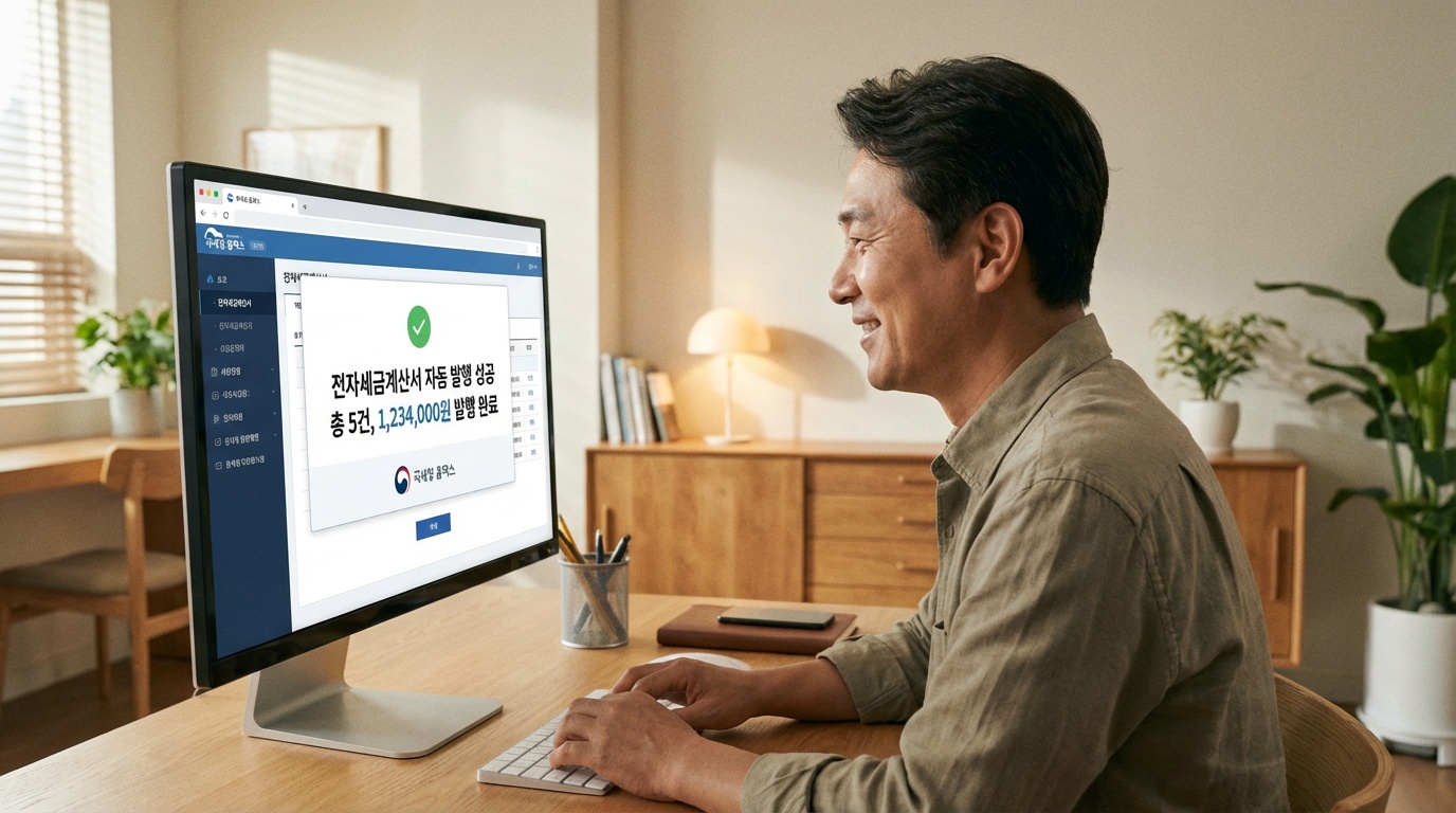 전자세금계산서 자동발행 이지판매재고관리 — 홈택스 연동으로 세무·재고 통합관리