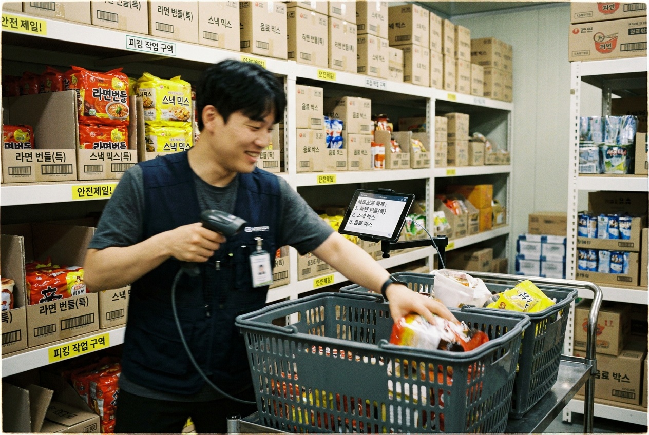 이지판매재고관리 출고·피킹 프로세스 예시 이미지
