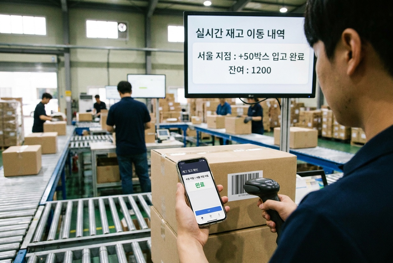 온누리상품권 결제·정산 연계 사례 이미지 - 다사업장 재고 통합관리 적용 사례